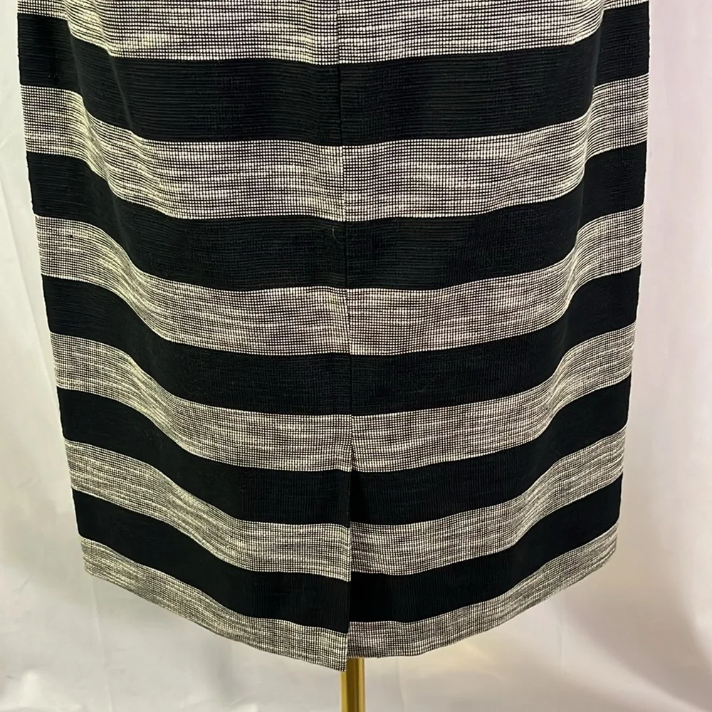 J. Crew Factory Black & Cream Striped Pencil Skirt